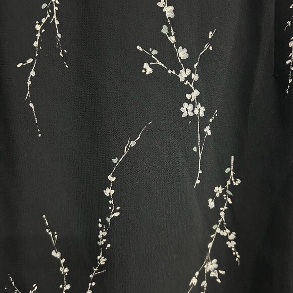 Talbots Petites Women's Black Floral Design A-Line Skirt Size 6 Feminine - Picture 4 of 10